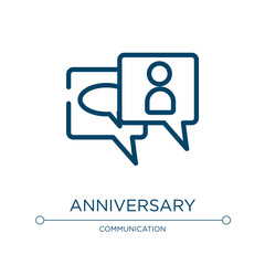 Anniversary icon. Linear vector illustration from notification collection. Outline anniversary icon vector. Thin line symbol for use on web and mobile apps, logo, print media.