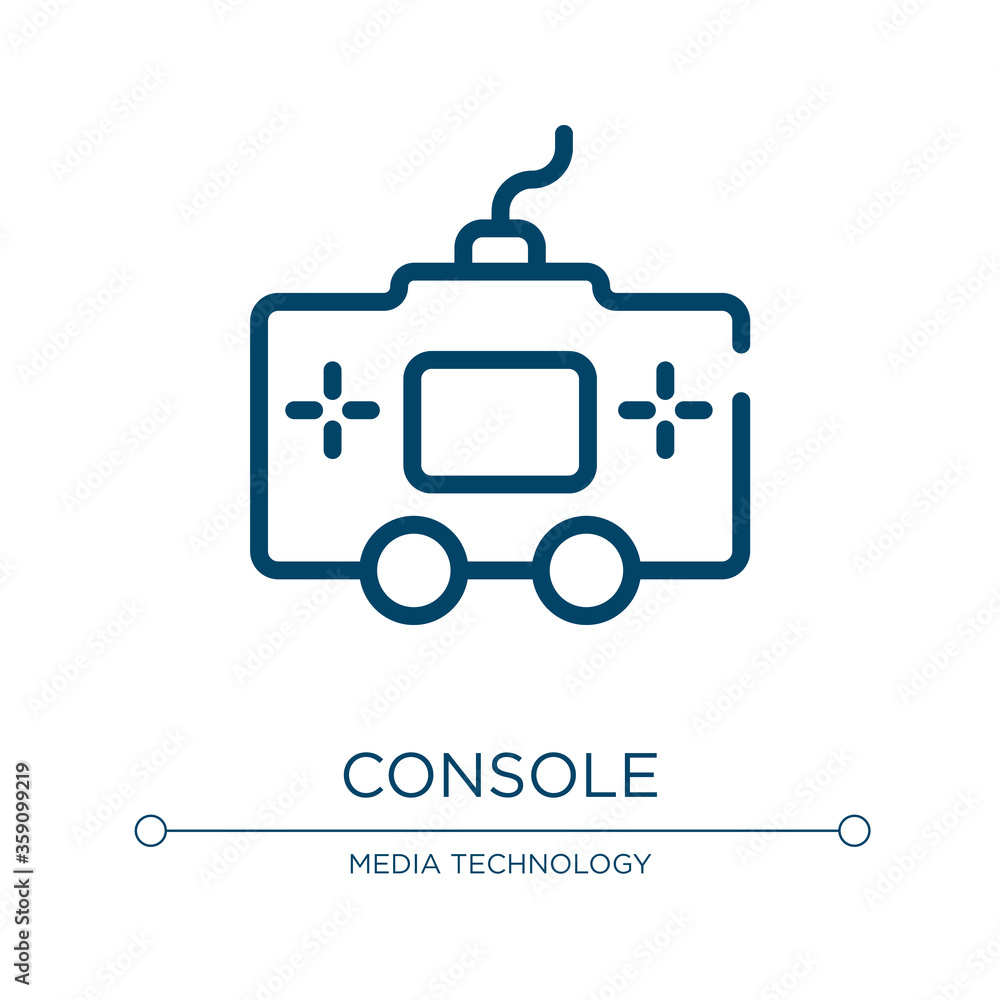 Poster console icon. linear vector illustration from electronic device collection. outline console icon vec