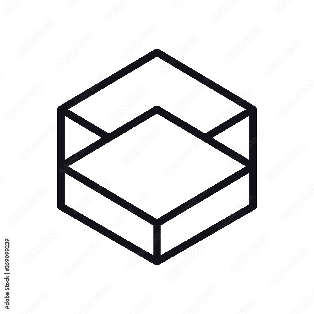 Poster geometric and abstract 3d cube line style icon vector design