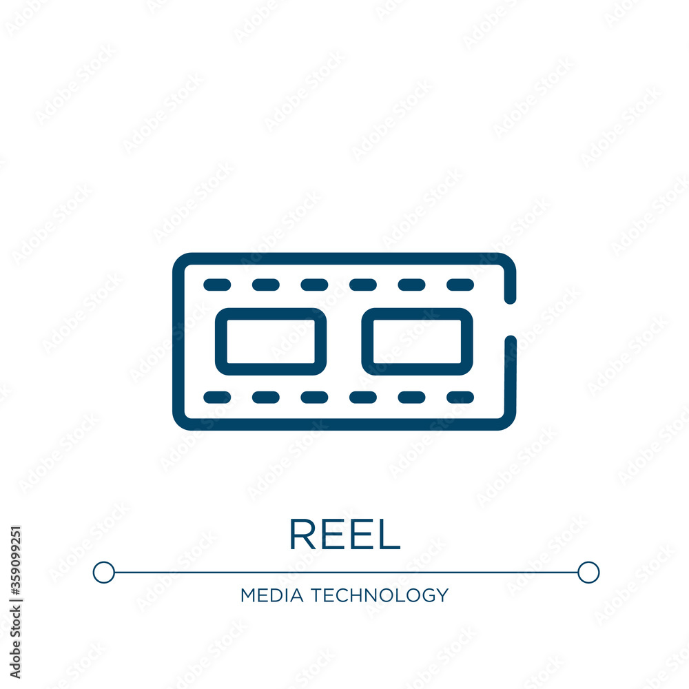 Poster reel icon. linear vector illustration from interview collection. outline reel icon vector. thin line