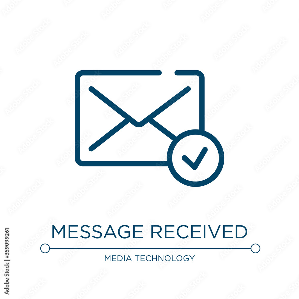 Poster message received icon. linear vector illustration from mail collection. outline message received ico