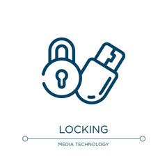Locking icon. Linear vector illustration from data protection collection. Outline locking icon vector. Thin line symbol for use on web and mobile apps, logo, print media.