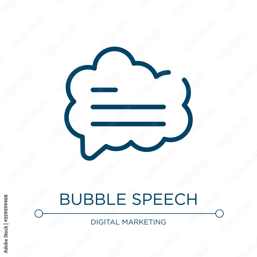 Poster bubble speech icon. linear vector illustration from social media collection. outline bubble speech i