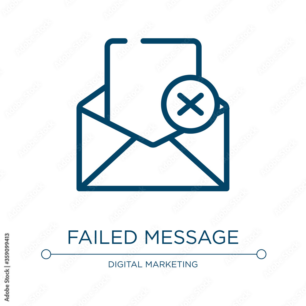 Aufkleber failed message icon. linear vector illustration from email collection. outline failed message icon v