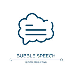 Bubble speech icon. Linear vector illustration from social media collection. Outline bubble speech icon vector. Thin line symbol for use on web and mobile apps, logo, print media.