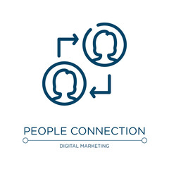 People connection icon. Linear vector illustration from communication systems linear collection. Outline people connection icon vector. Thin line symbol for use on web and mobile apps, logo, print