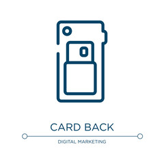 Card back icon. Linear vector illustration from mobile phones collection. Outline card back icon vector. Thin line symbol for use on web and mobile apps, logo, print media.