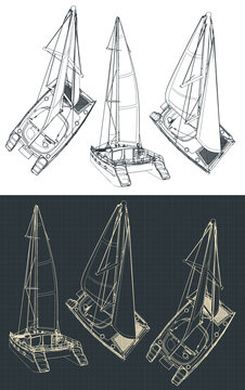 Catamaran sketches © blacklight_trace