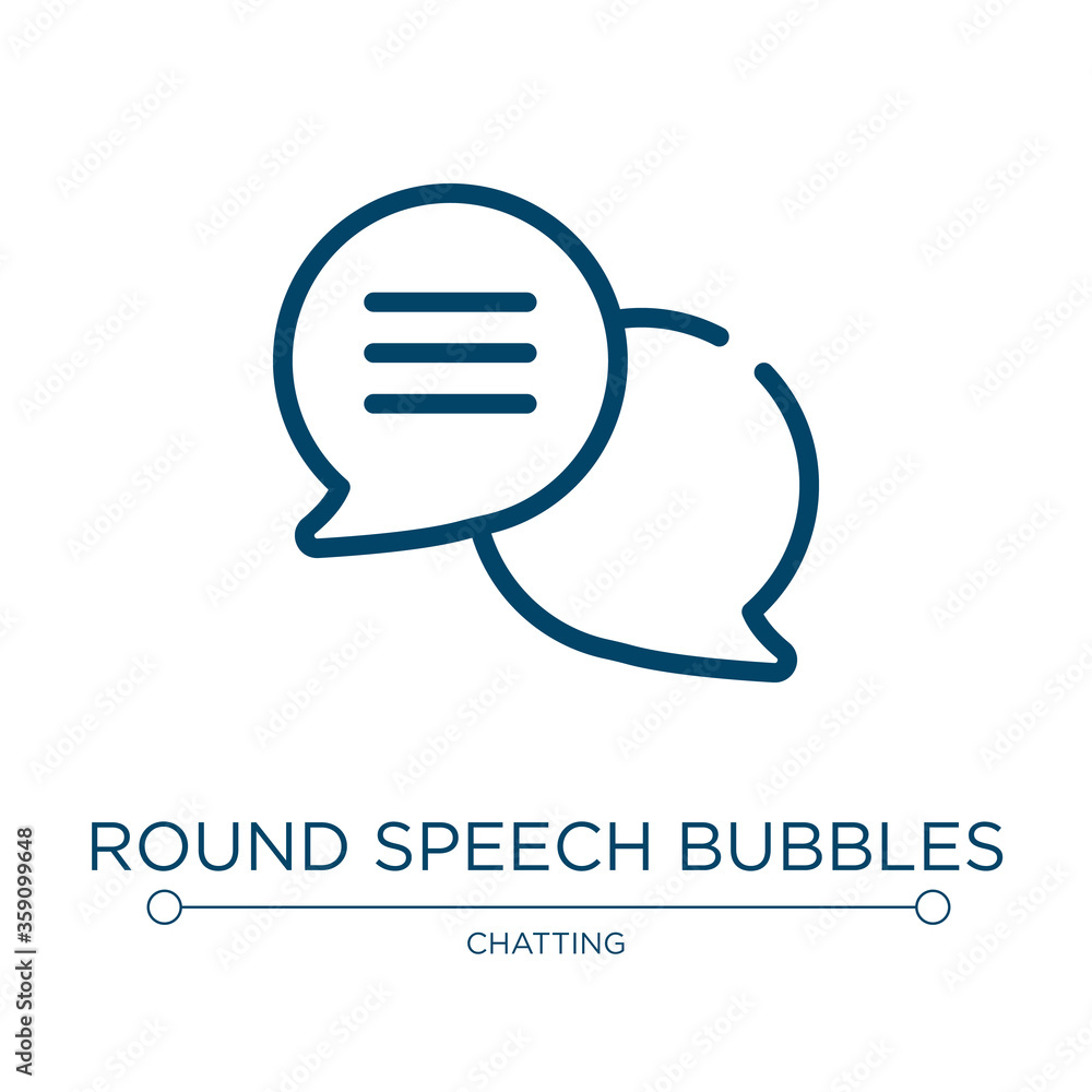 Poster round speech bubbles icon. linear vector illustration from chatting collection. outline round speech