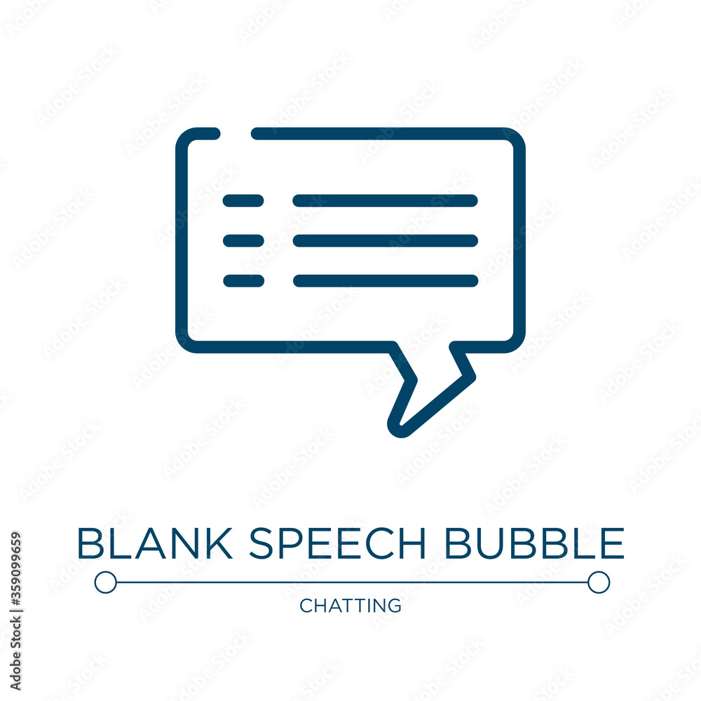 Poster blank speech bubble icon. linear vector illustration from chatting collection. outline blank speech 