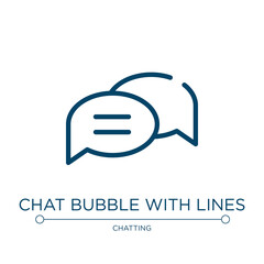 Chat bubble with lines icon. Linear vector illustration from chatting collection. Outline chat bubble with lines icon vector. Thin line symbol for use on web and mobile apps, logo, print media.