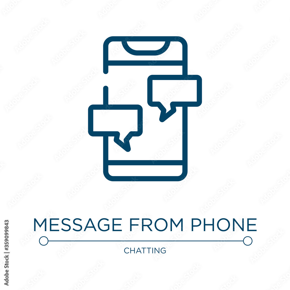 Aufkleber message from phone icon. linear vector illustration from smartphones collection. outline message fro