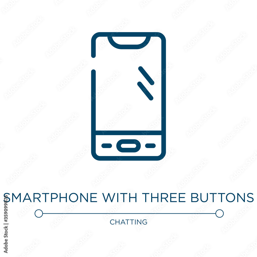 Aufkleber smartphone with three buttons icon. linear vector illustration from smartphones collection. outline 