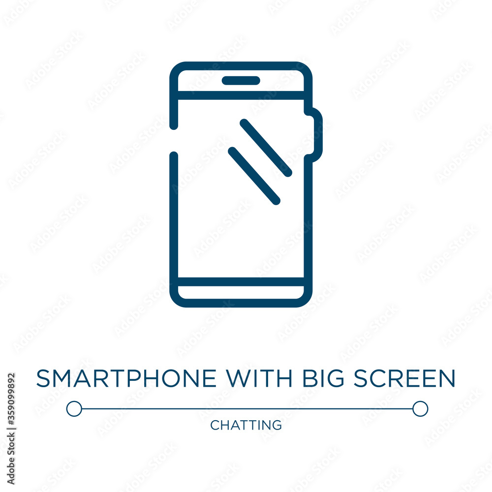 Poster smartphone with big screen icon. linear vector illustration from smartphones collection. outline sma