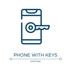 Phone with keys icon. Linear vector illustration from smartphones collection. Outline phone with keys icon vector. Thin line symbol for use on web and mobile apps, logo, print media.