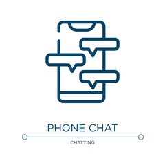 Phone chat icon. Linear vector illustration from smartphones collection. Outline phone chat icon vector. Thin line symbol for use on web and mobile apps, logo, print media.