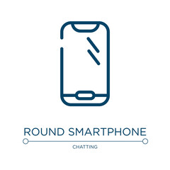 Round smartphone icon. Linear vector illustration from smartphones collection. Outline round smartphone icon vector. Thin line symbol for use on web and mobile apps, logo, print media.