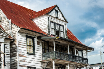 Architecture in the historic city of Paramaribo, Suriname. The historic inner city of Paramaribo is...