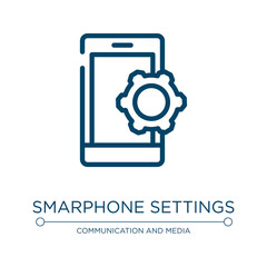 Smarphone settings icon. Linear vector illustration from support collection. Outline smarphone settings icon vector. Thin line symbol for use on web and mobile apps, logo, print media.