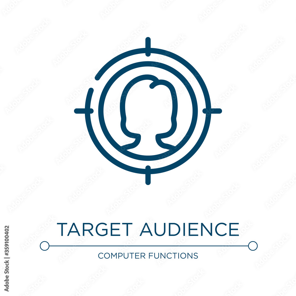Aufkleber target audience icon. linear vector illustration from seo collection. outline target audience icon v