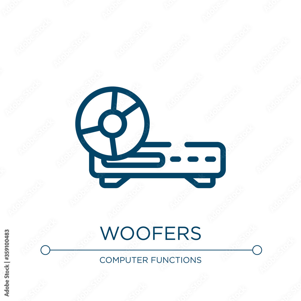 Poster woofers icon. linear vector illustration from electronics collection. outline woofers icon vector. t