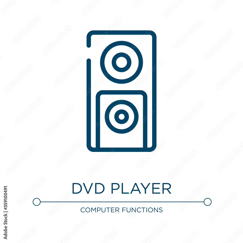 Poster dvd player icon. linear vector illustration from electronics collection. outline dvd player icon vec