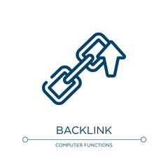 Backlink icon. Linear vector illustration from seo collection. Outline backlink icon vector. Thin line symbol for use on web and mobile apps, logo, print media.