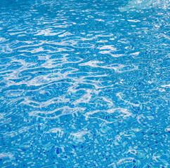 Swimming pool bottom caustics ripple and flow with waves background