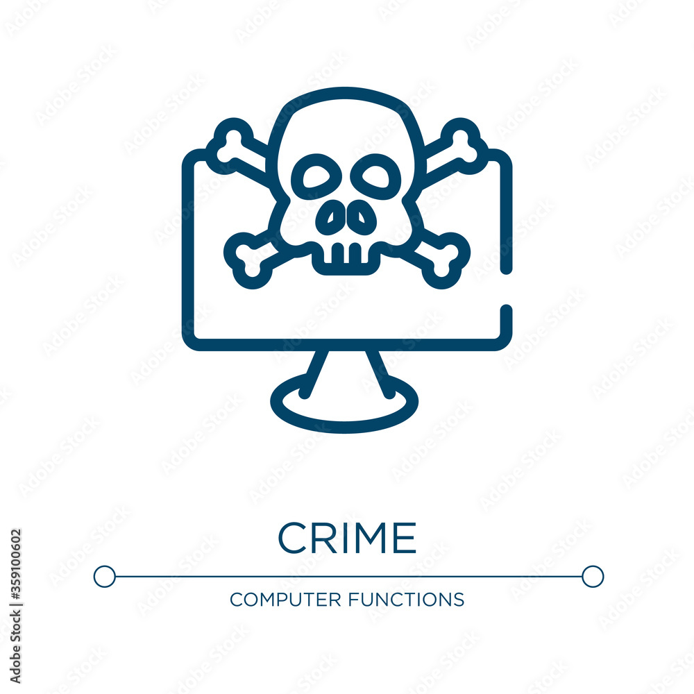 Poster crime icon. linear vector illustration from web and hacker collection. outline crime icon vector. th