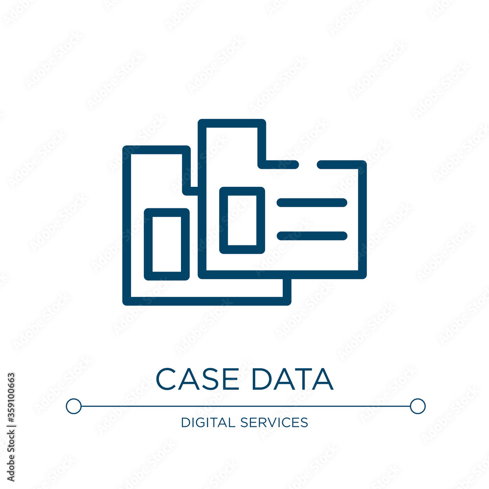 Aufkleber case data icon. linear vector illustration from computer collection. outline case data icon vector. 
