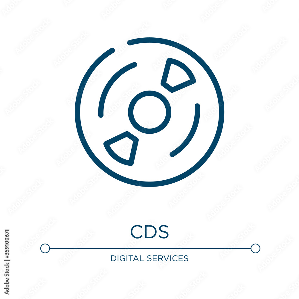 Poster cds icon. linear vector illustration from computer collection. outline cds icon vector. thin line sy