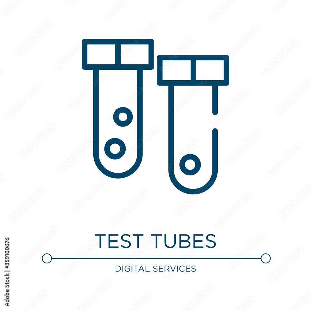 Aufkleber test tubes icon. linear vector illustration from learning collection. outline test tubes icon vector
