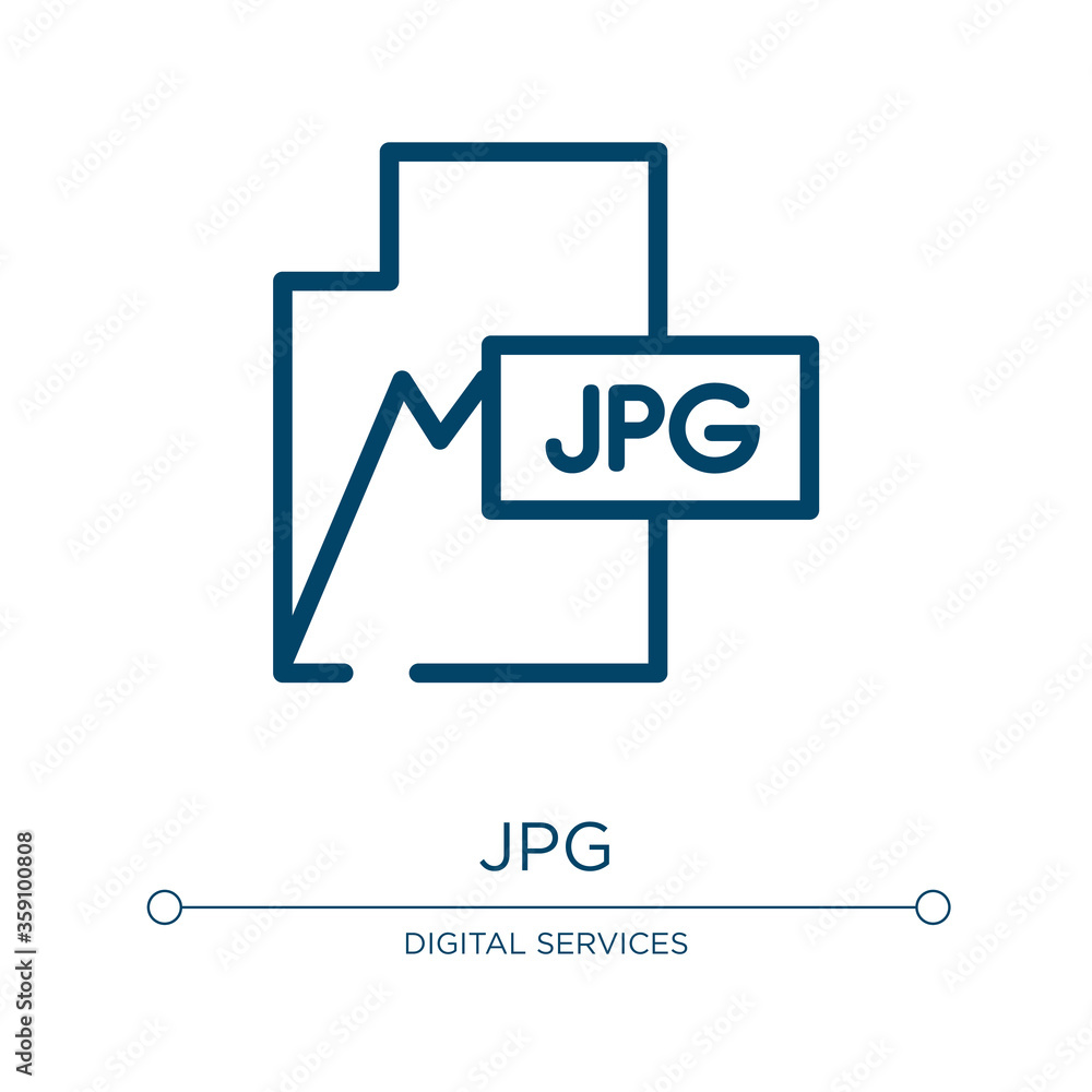 Poster jpg icon. linear vector illustration from web design collection. outline jpg icon vector. thin line 