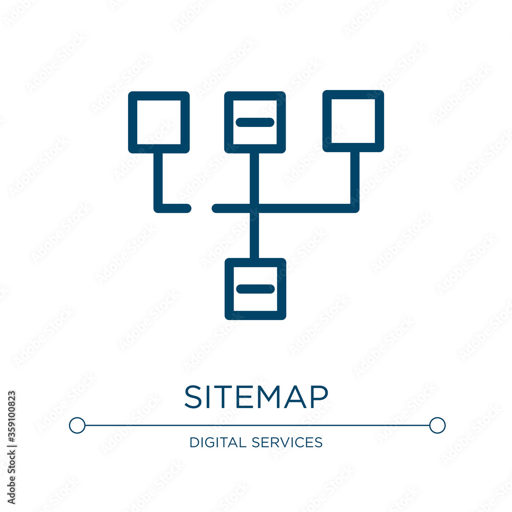 Poster sitemap icon. linear vector illustration from web design collection. outline sitemap icon vector. th