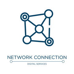Network connection icon. Linear vector illustration from cyber robbery collection. Outline network connection icon vector. Thin line symbol for use on web and mobile apps, logo, print media.