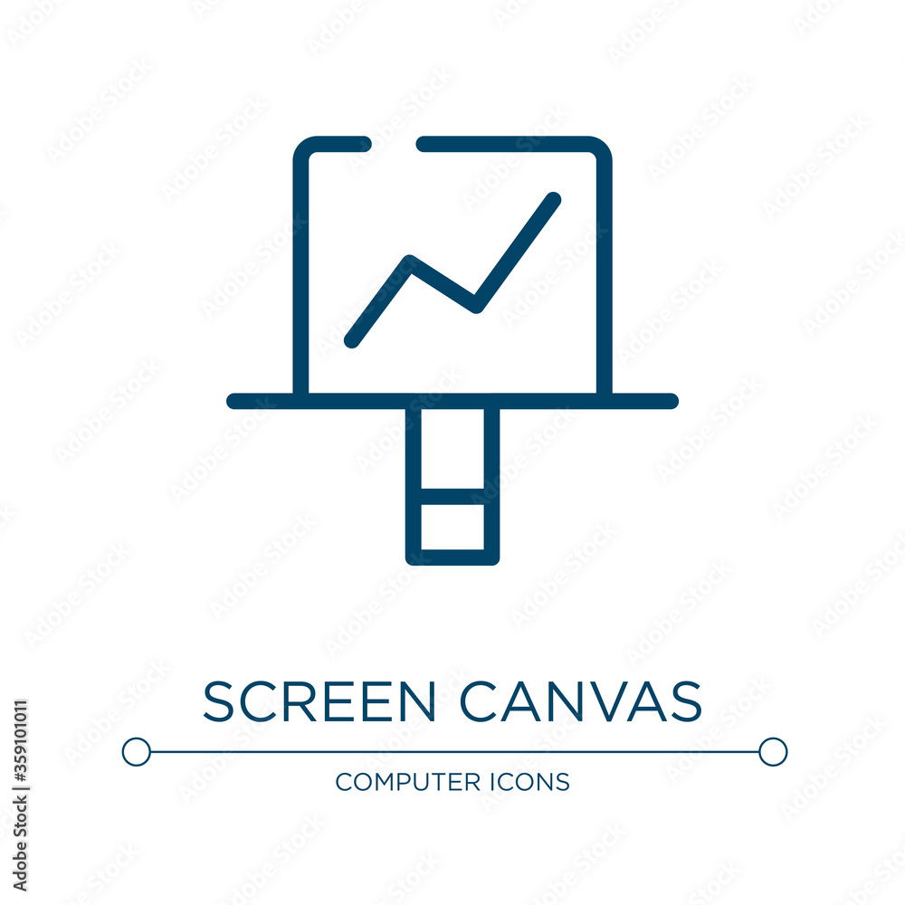 Poster Screen canvas icon. Linear vector illustration from modern screen collection. Outline screen canvas icon vector. Thin line symbol for use on web and mobile apps, logo, print media.