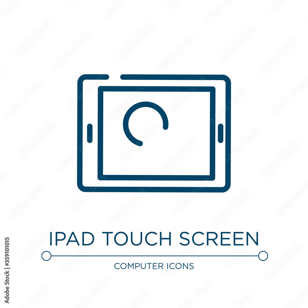 Poster ipad touch screen icon. linear vector illustration from modern screen collection. outline ipad touch