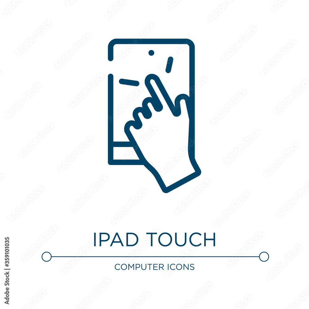 Poster ipad touch icon. linear vector illustration from modern screen collection. outline ipad touch icon v