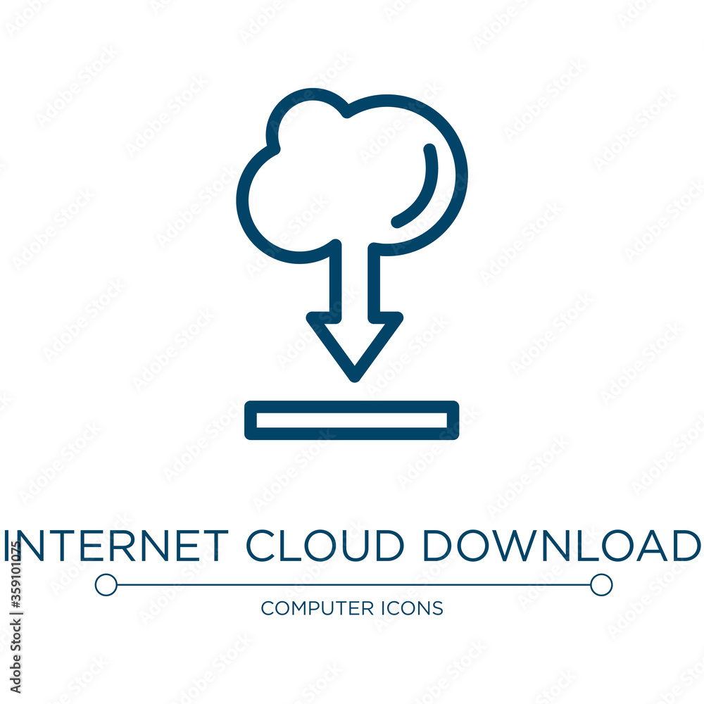 Poster internet cloud download icon. linear vector illustration from cloud computing collection. outline in