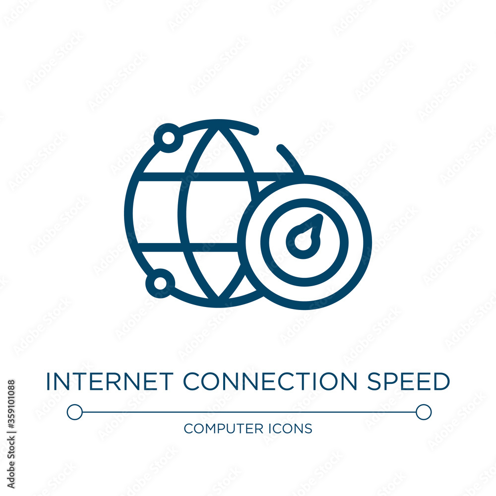 Poster internet connection speed icon. linear vector illustration from cloud computing collection. outline 