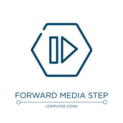 Forward media step icon. Linear vector illustration from computer and media collection. Outline forward media step icon vector. Thin line symbol for use on web and mobile apps, logo, print media.