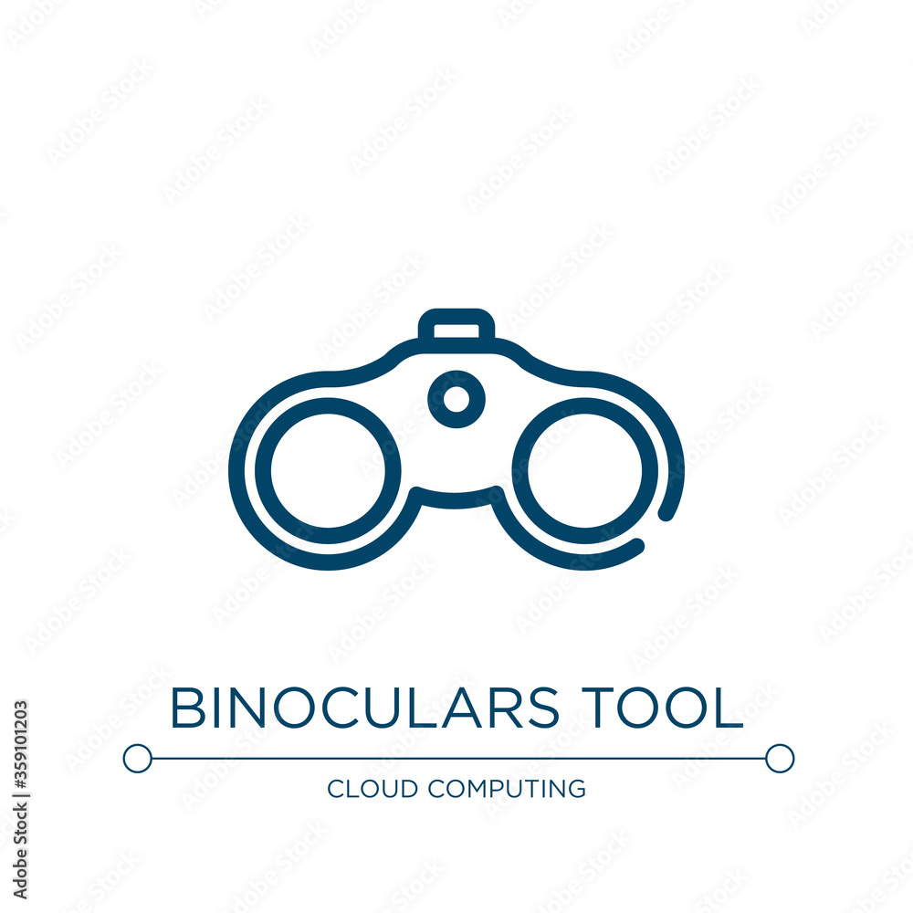 Poster binoculars tool icon. linear vector illustration from cursors and pointers collection. outline binoc