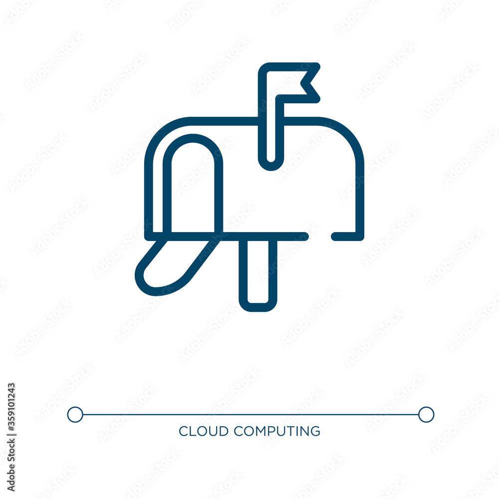 Poster silhouette with mailbox icon. linear vector illustration from computer and media collection. outline