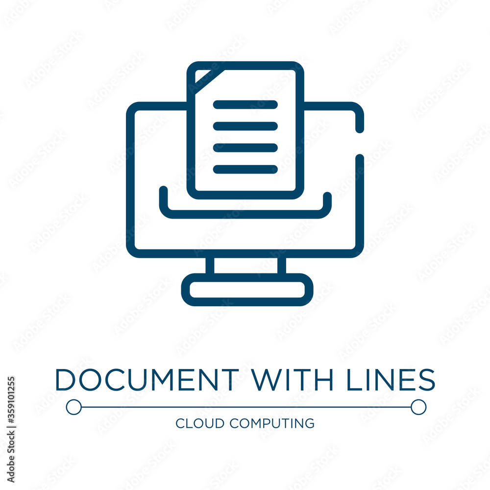 Poster document with lines icon. linear vector illustration from computer and media collection. outline doc