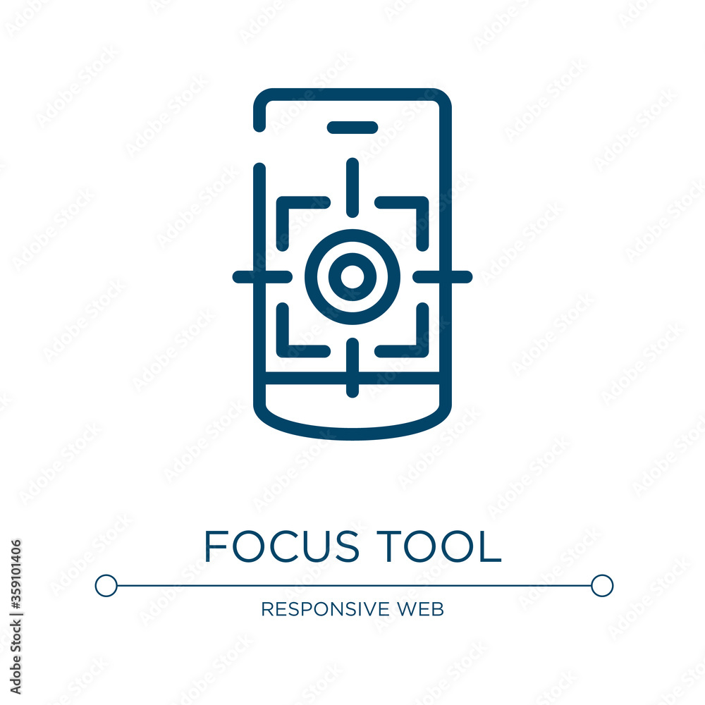 Poster focus tool icon. linear vector illustration from responsive web collection. outline focus tool icon 