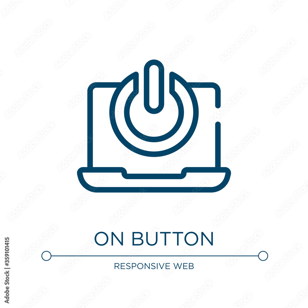 Poster on button icon. linear vector illustration from computer and hardware collection. outline on button 