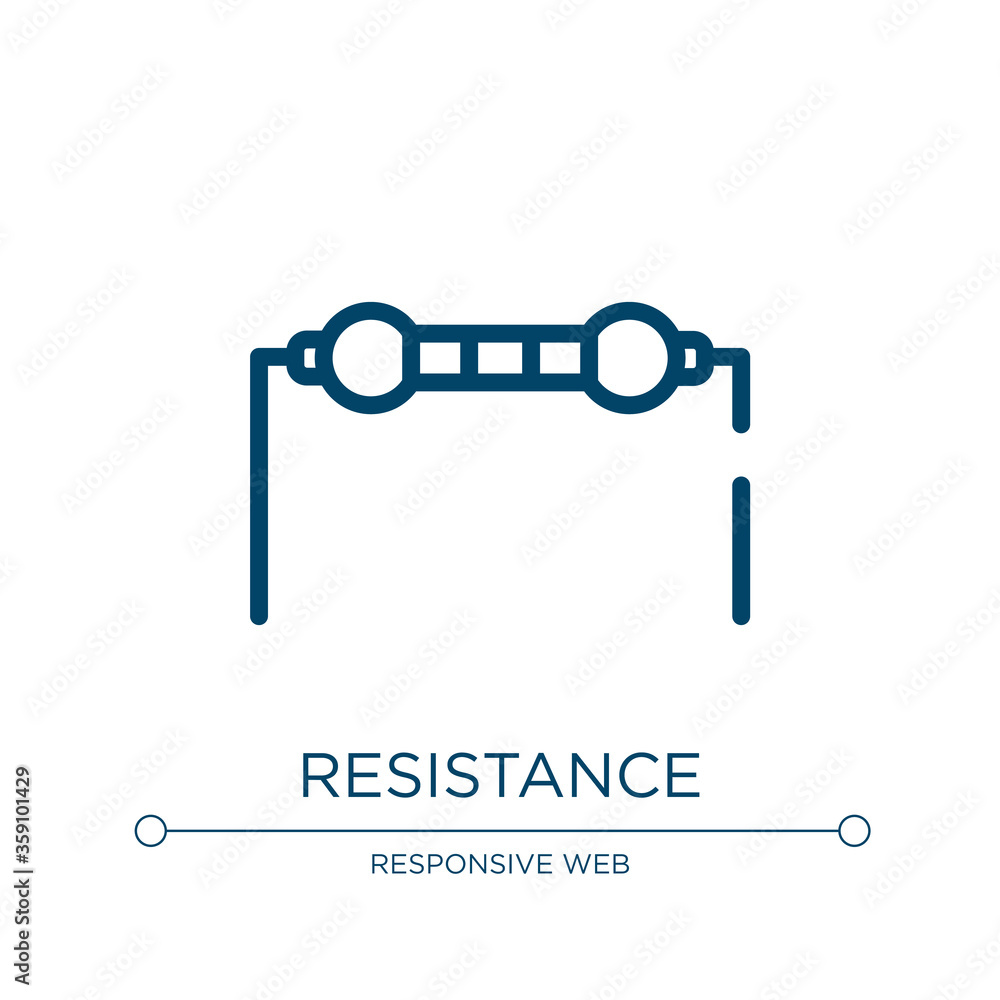 Poster resistance icon. linear vector illustration from hardware computer collection. outline resistance ic