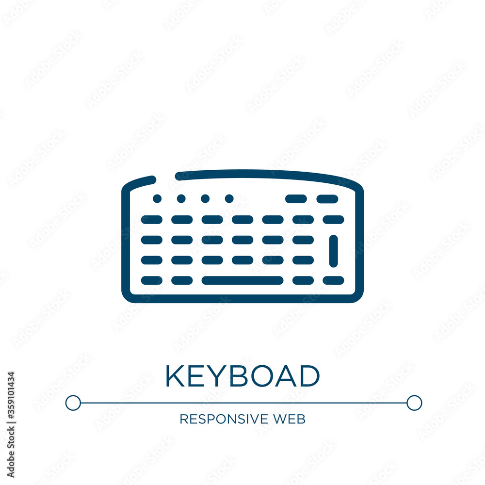 Fototapete keyboad icon. linear vector illustration from hardware computer collection. outline keyboad icon vec