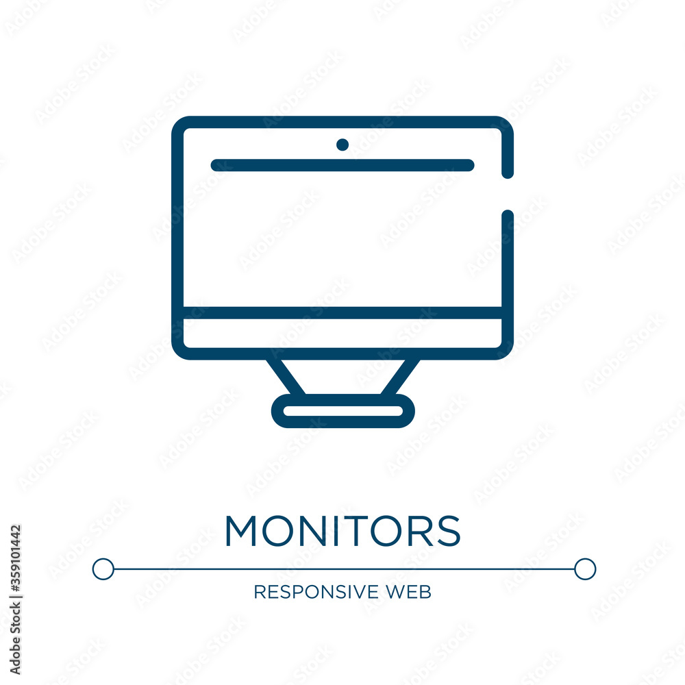 Poster monitors icon. linear vector illustration from computer devices collection. outline monitors icon ve