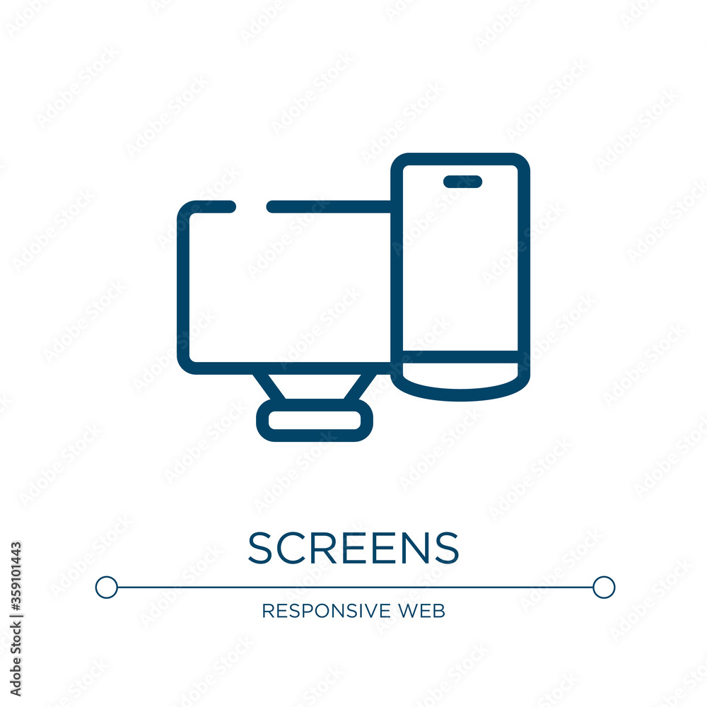 Poster screens icon. linear vector illustration from computer devices collection. outline screens icon vect